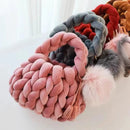 Axyaa Super Velvet Chunky Yarn - Thick Cotton Wool Tube Yarn for DIY Handwork