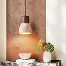 Axyaa Wabi Sabi LED Pendant Light for Home Interior - Yellow Travertine Wood