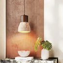 Axyaa Wabi Sabi LED Pendant Light: Bedroom Kitchen Interior Yellow Travertine Wood Fixture