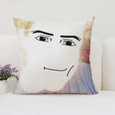 Axyaa Man Face Print Plush Cushion Cover 50x50cm