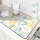 Axyaa Floral Kitchen Drying Mat - Small & Large Absorbent Drain Pad for Coffee & Bathroom