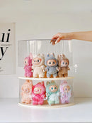 Acrylic Doll Figure Display Box for Labubu Transparent Vinyl Plush Dolls - Axyaa