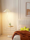 Axyaa Cream Floor Lamp with Shelf - Minimalist Design for Living Room & Bedroom