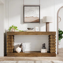 Axyaa Wood Console Table with Storage, Narrow Sofa Entryway Table for Living Room