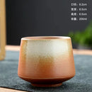 Coarse Pottery Glazed Teacups Set by Axyaa - Japanese Style Coffee Mugs for Home Decor