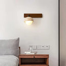 Axyaa LED Wall Lamp Interior Up Down Rotate Yellow Travertine White Glass