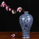 Axyaa Blue White Porcelain Flower Vase: Elegant Jingdezhen Ceramics Home Decor Craft