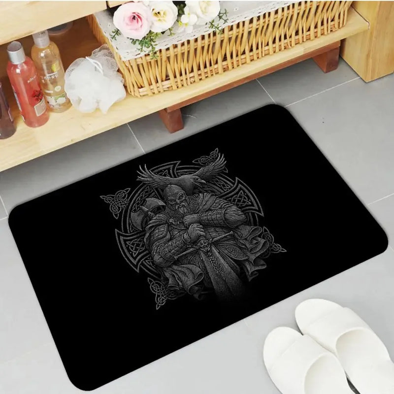 Axyaa Viking Pattern Symbol Floor Mat for Home Decoration