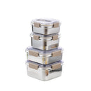 Axya Stainless Steel Crisper Pickle Box with Sealed Lid - Food Storage