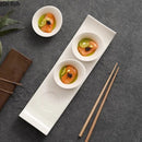Axyaa Beveled Edge Ceramic Snack Plate Set Creative Molecular Cuisine Tableware