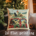 Christmas Dogs Pattern Pillow Covers for Home Decor by Axyaa