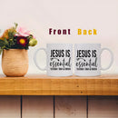 Axyaa Ceramic Coffee Mug 11oz - 'Jesus is Essential' Print, Inspirational Drinkware
