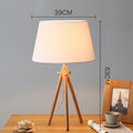 Axyaa Solid Wood Tripod Fabric LED Floor Lamp - Modern Rustic Style Home Decor