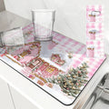 Axyaa Christmas Pink House Absorbent Drying Mat