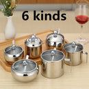Axya Stainless Steel Seasoning Box Set with Spoon - Spice, Salt, Pepper Container