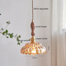 Axyaa Copper LED Glass Pendant Light Fixture Vintage Hanging Lamp