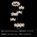 Axyaa French Flowers Chandelier for High Ceiling Living Room