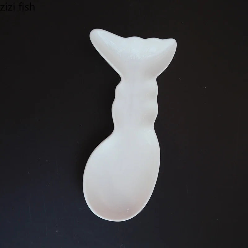 Axya Shrimp Ceramic Dinner Plate White Serving Dessert Snack Tray Decorative Tableware