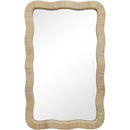 Rattan Wave Mirror by Axyaa: Decorative Irregular Wall Mirror for Living Room, Bedroom, Bathroom