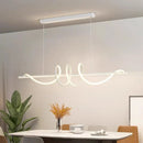 Axyaa Modern LED Dining Chandelier Linear Wavy Pendant Lights for Home Decor