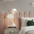 Axyaa Kids Star Cloud Moon Pendant Lamp with Remote Control Dimming