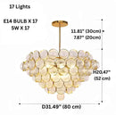 Axyaa Lunaria Brass Leaf Chandelier: Modern Ceramic Pendant Light