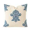 Axyaa Ethnic Floral Pillow Cover - Vintage Blue Flower Embroidery - 45x45cm