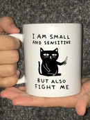 Axyaa Fight Me Cat Mug - White Coffee Cup