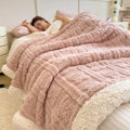 Axyaa Winter Warm Coral Fleece Jacquard Blanket