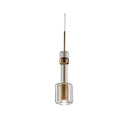 Axyaa Cylinder Glass Pendant Light: Minimalist Bamboo-Inspired Ceiling Lamp