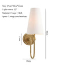 Axyaa Copper Linen Wall Lamp for Bedroom, Living Room, Corridor, Bathroom
