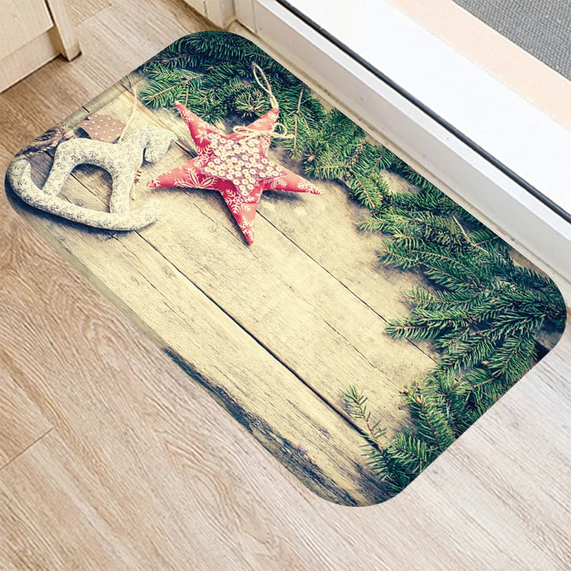 Axyaa Christmas Home Decoration Door Mat - Anti-Slip Floor Carpet