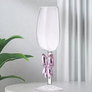Axyaa Half Glass Cup with Pink Bowknot - 140ml Red Wine Champagne Flute