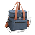 Axyaa Double Layers Tote Cooler Lunch Bag - Large Capacity Travel Picnic Lunch Box