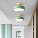 Axyaa Nordic Wooden LED Ceiling Light - Minimalist Round Indoor Lighting