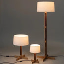Axyaa Rustic Wood Floor Lamp Japanese Fabric Stand Light
