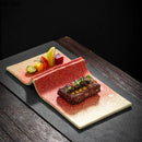 Axyaa Book-shaped Ceramic Sushi Plate | Irregular Shape Dessert Snack Plate