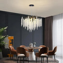 Axyaa Black Tree Branch Crystal Chandelier: Modern Raindrop LED Pendant Light