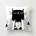 Axyaa Cat Sofa Pillow Cover - Cartoon Style Home Decor Pillowcase