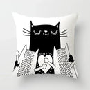 Axyaa Cat Sofa Pillow Cover - Cartoon Style Home Decor Pillowcase