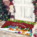 Axyaa Christmas Home Decoration Door Mat with Santa Snowman Tree Print