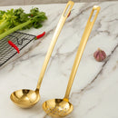 Axya Gold Plated Stainless Steel Soup Ladle for Home and Restaurant