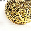 Axyaa Gold Plated Ceramic Rose Vase | Modern Home Wedding Decor & Ornaments