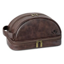 Axyaa Leather Toiletry Bag: Large Organizer with Hanging Hook - Men's Travel Gift