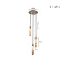 Axyaa Brass Alabaster Multi-Light Pendant Chandelier for Living Room Loft Staircase