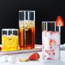 Axyaa Square Glass Coffee Mug Set Glass Tea Cups for Milk Beer Juice Wine.
