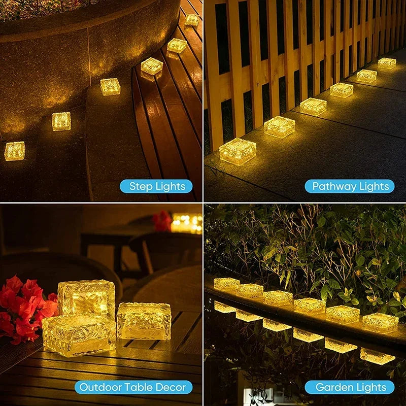 Axyaa Solar LED Brick Lights - Outdoor Waterproof Decoration for Yard and Garden