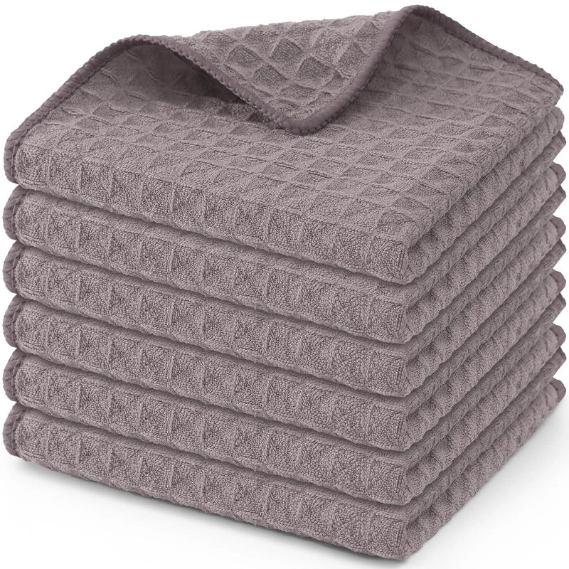 Axyaa Microfiber Waffle Kitchen Towels - Ultra Absorbent Cleaning Rags