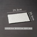 Axyaa Ceramic Rectangular White Plate for Western Food - Artistic Design