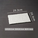 Axyaa White Ceramic Artistic Conception Rectangular Steak Plate